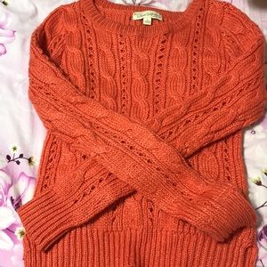 Orange Knitted Top Sweater